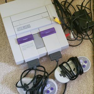 SUPER NINTENDO ENTERTAINMENT SYSTEM WITH CONTROLLER AND ALL CABLES